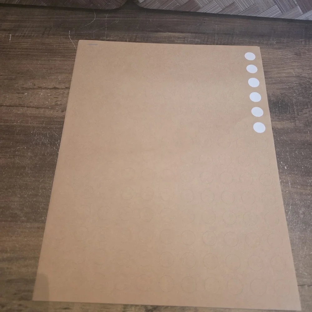 Kraft Paper Stickers Blank .25 Round‎ for Arts and Craft 6 Sheets 154 Per Sheet